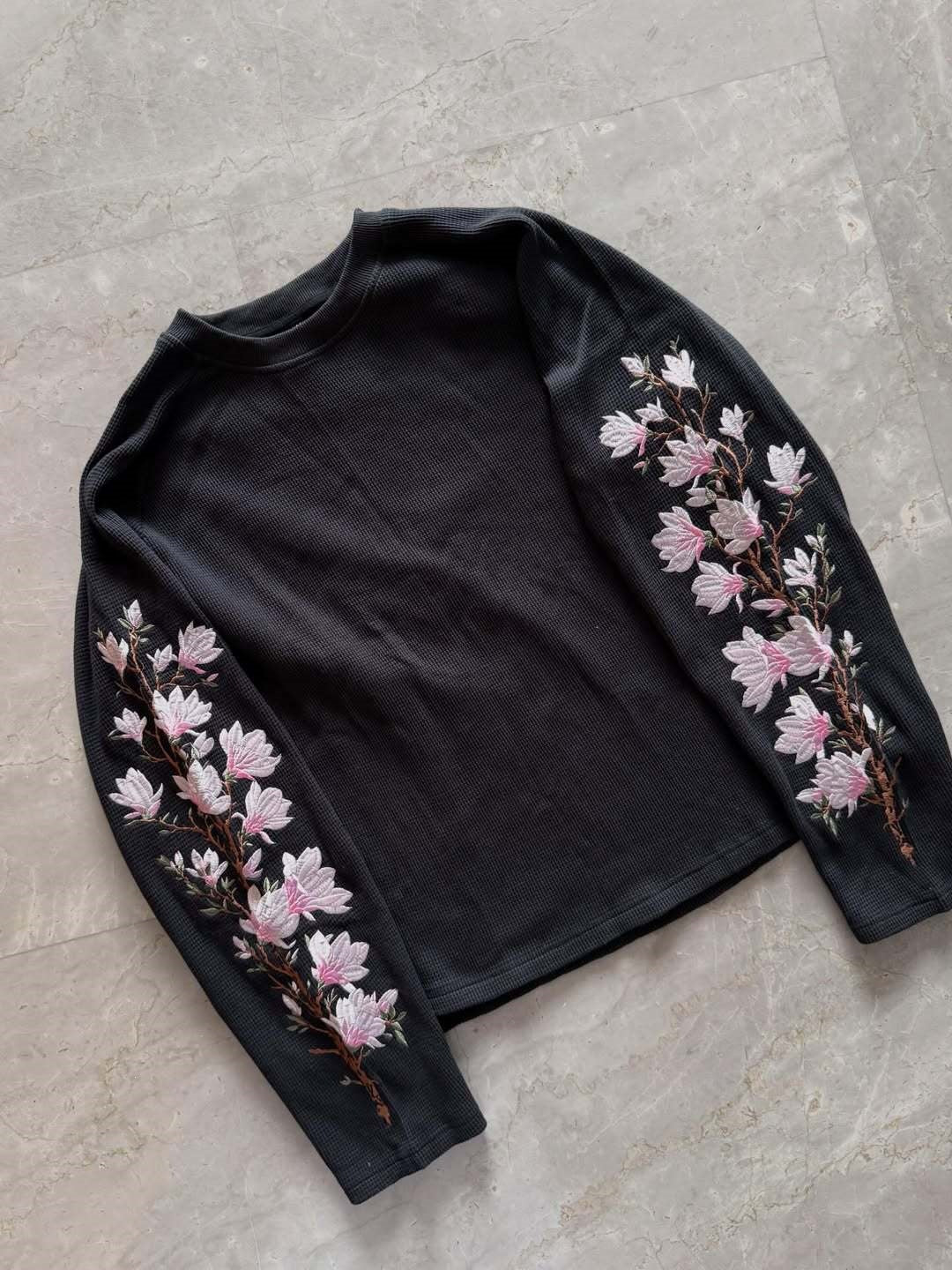 Round-neck Pullover Vintage Streetwear Long-sleeved T-shirt
