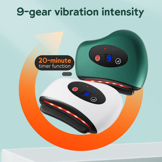 Electric Bianstone Gua Sha Massager with Hot Compress and Vibration