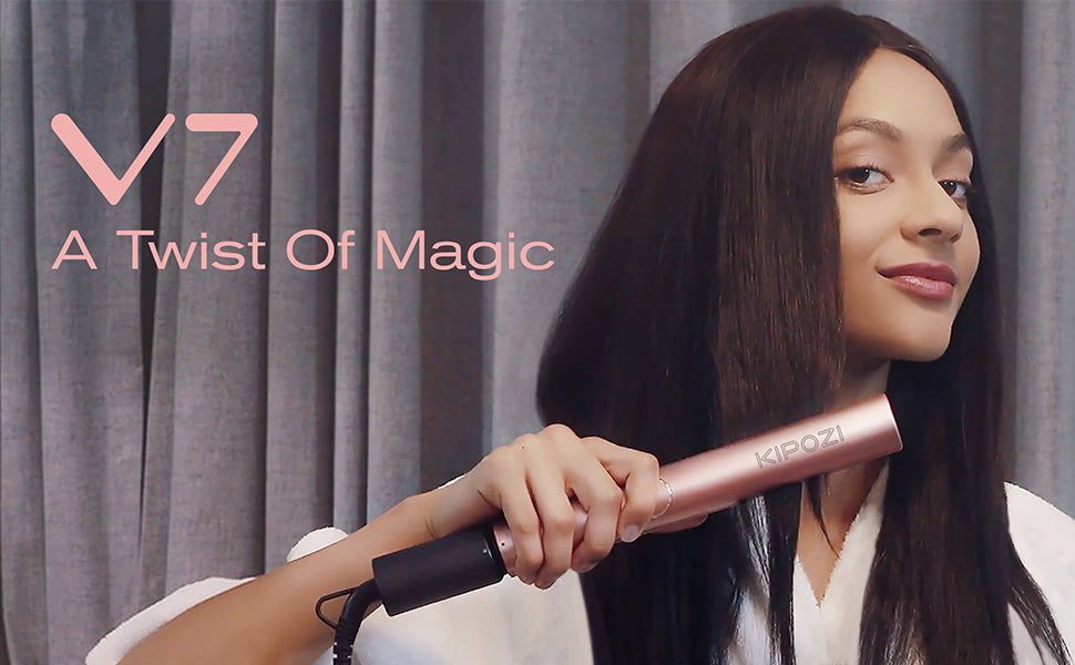 Professional Hair Straightener - Nano Titanium Instant Heating Flat Iron and 2-In-1 Curling Iron Hair Tool with LCD Display