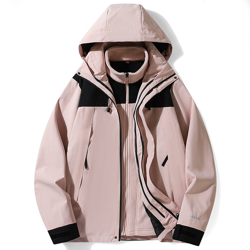 Three-in-one Outdoor Jacket Coat Men's And Women's Same Detachable Liner