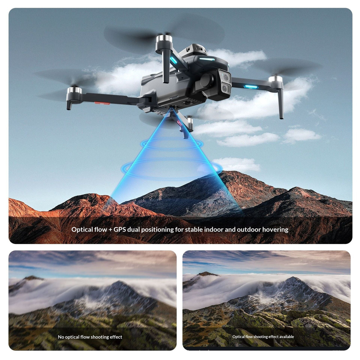 Cross-border XT606 Remote-Controlled Drone With Screen GPS And HD Camera
