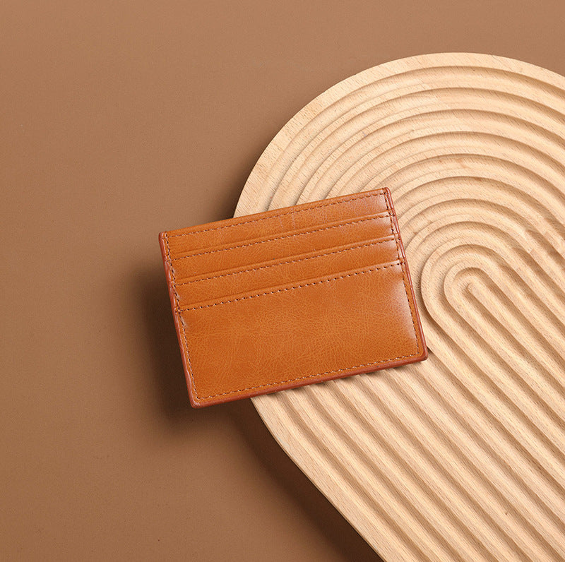 Sleek Ultra-thin Leather Card Holder