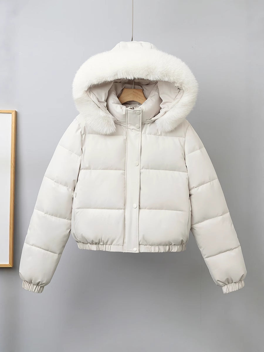 Womens Cropped Padded Cotton Coat