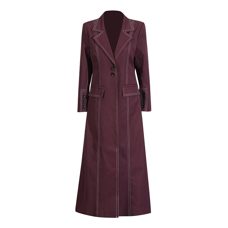 Stylish And Elegant Long-sleeve Trench Coat For Women