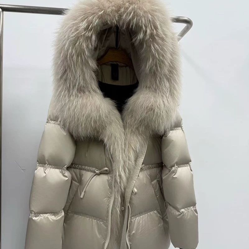 Women's Mid-length Padded Fur Coat