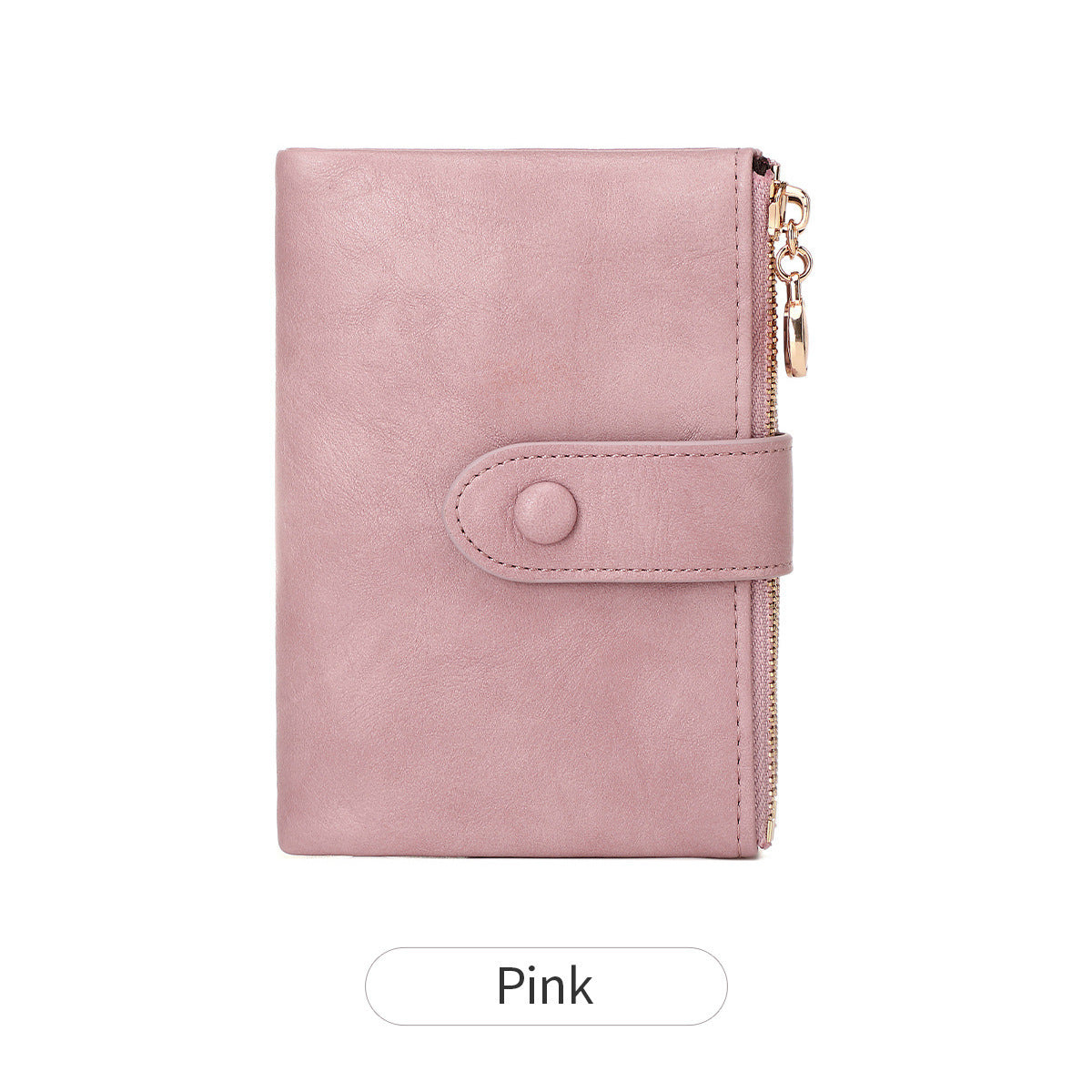 New Womens Retro Short Trifold Wallet With Dual Zippers And Multiple Card Slots