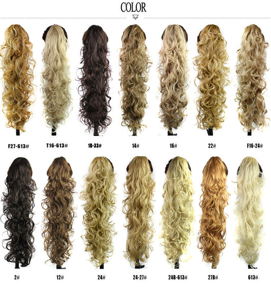 US EU Female Wig Chemical Fiber Ponytail Clip Long Curly