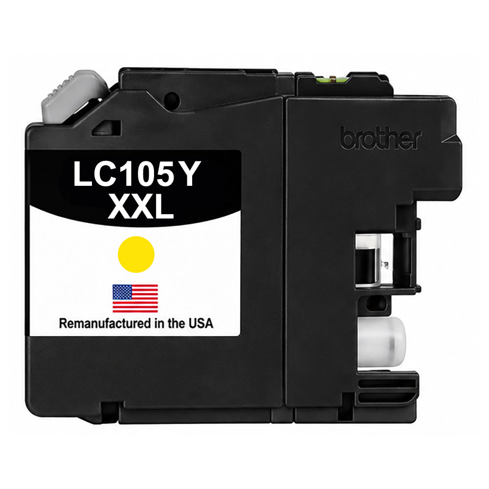 U.S. Remanufactured for Brother LC105XXLY Super High Yield Yellow Ink Cartridge