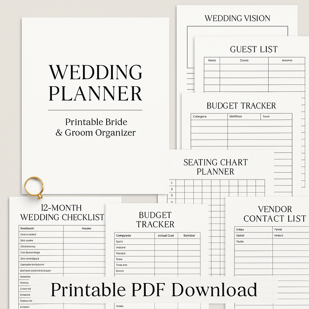 Wedding Planner Kit – Printable Bride & Groom Organizer