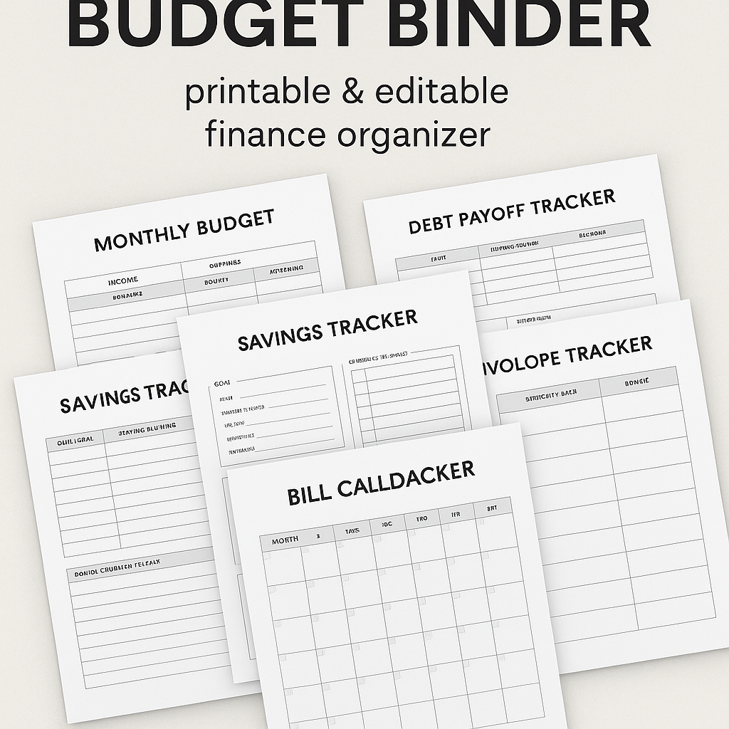 Budget Binder Kit – Printable & Editable Finance Organizer