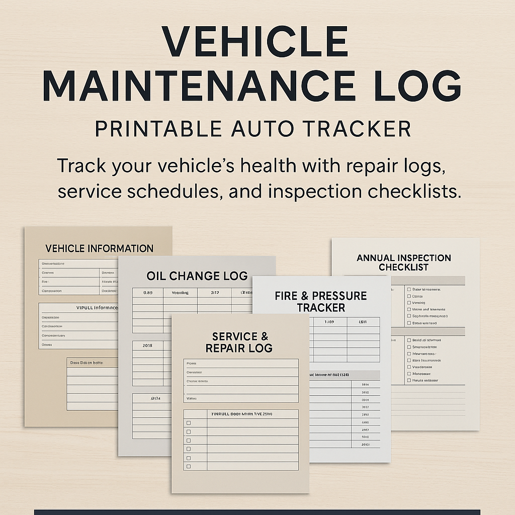 Vehicle Maintenance Log – Printable Auto Tracker