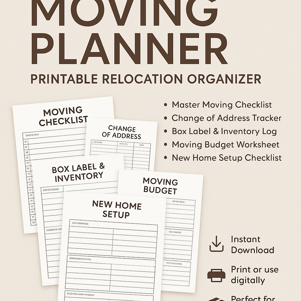 Moving Planner – Printable Relocation Organizer
