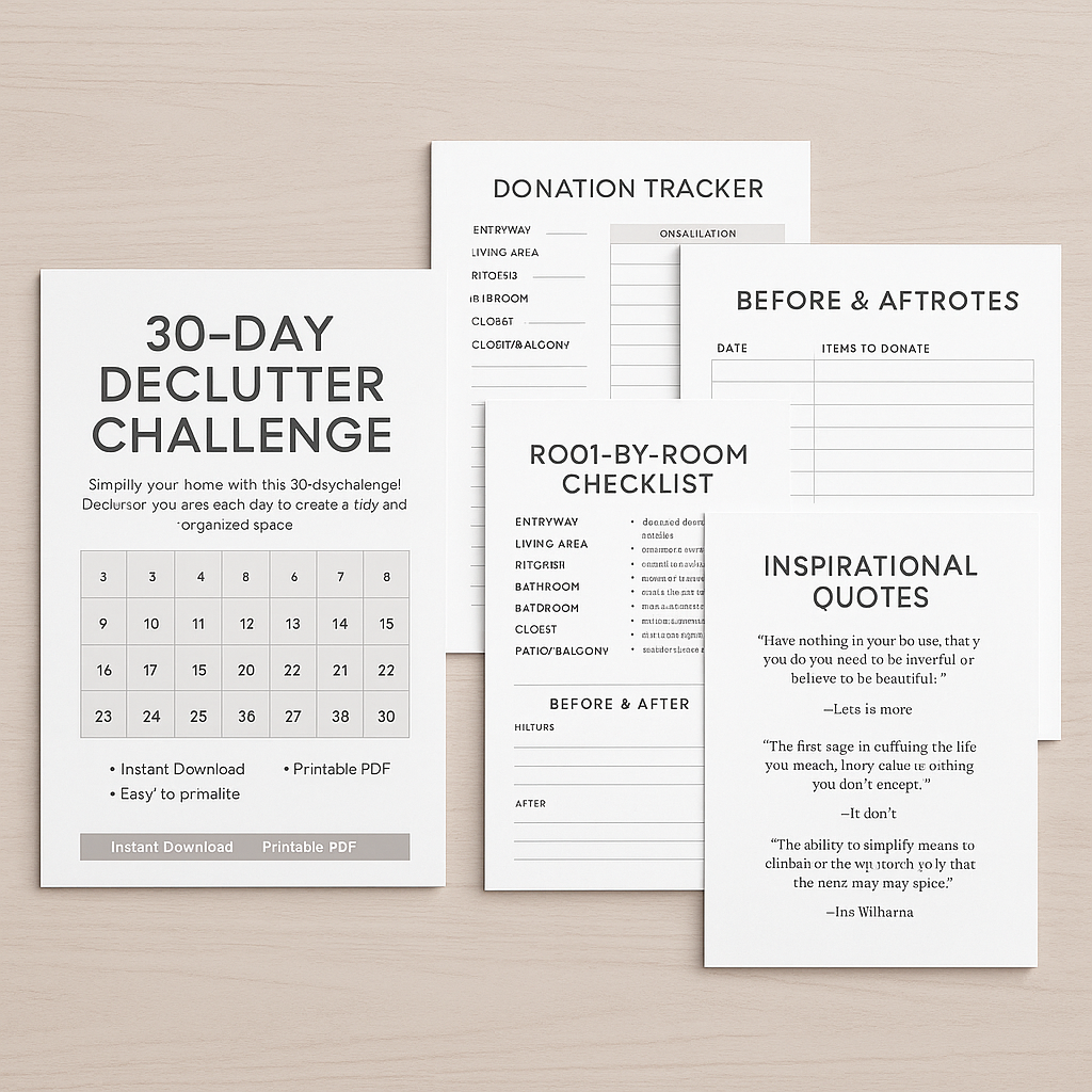 30-Day Declutter Challenge – Printable Home Organization Kit