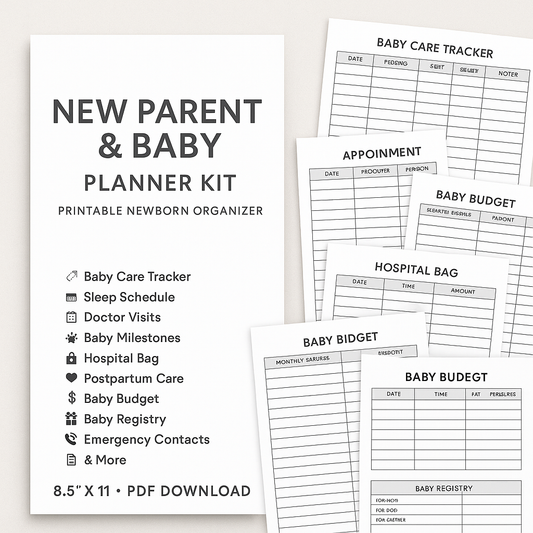 New Parent & Baby Planner Kit – Printable Newborn Organizer (PDF Download)