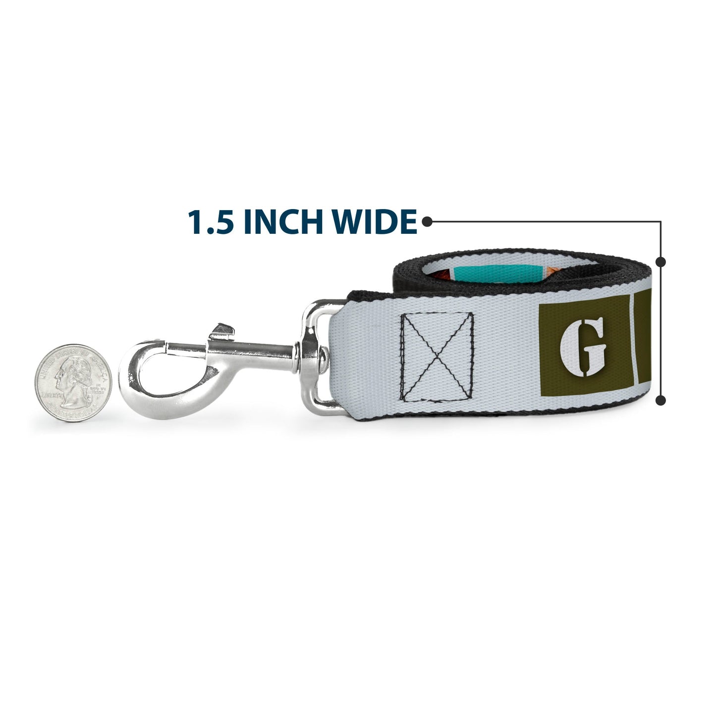 Dog Leash - Gremlins GIZMO Text and Pose Blocks White/Multi Color