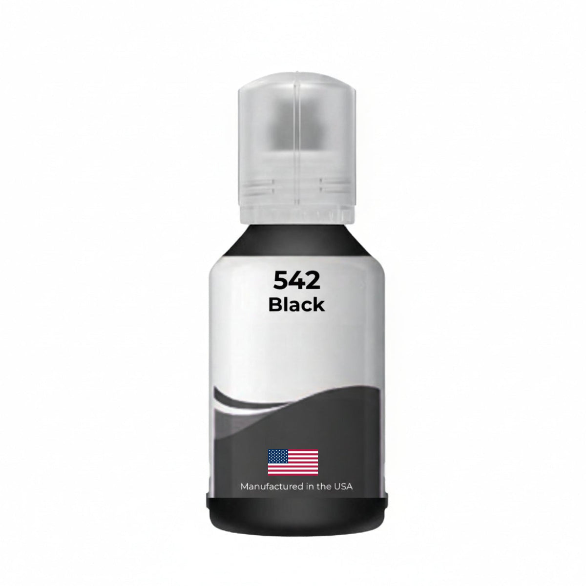 US Remanufactured for Epson 542 (T542120-S) 130 ml Black Ultra High Yield Ink Bottle Made in the USA, T542120-S