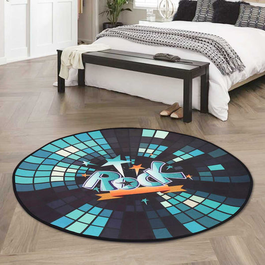 New Carpet Music Symbol Piano Keys Black White Round Carpet Anti Slip Rugs Home Bedroom Foot Pads Floor Decoration 4 sizes