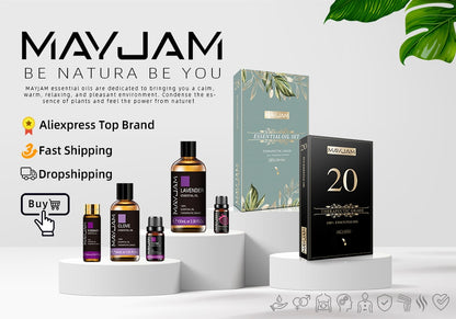 28pcs Pure Natural Essential Oils Gift Set Massage Shower Diffuser Aroma Oil Lavender Vanilla Sage Jasmine Rose Stress Relief