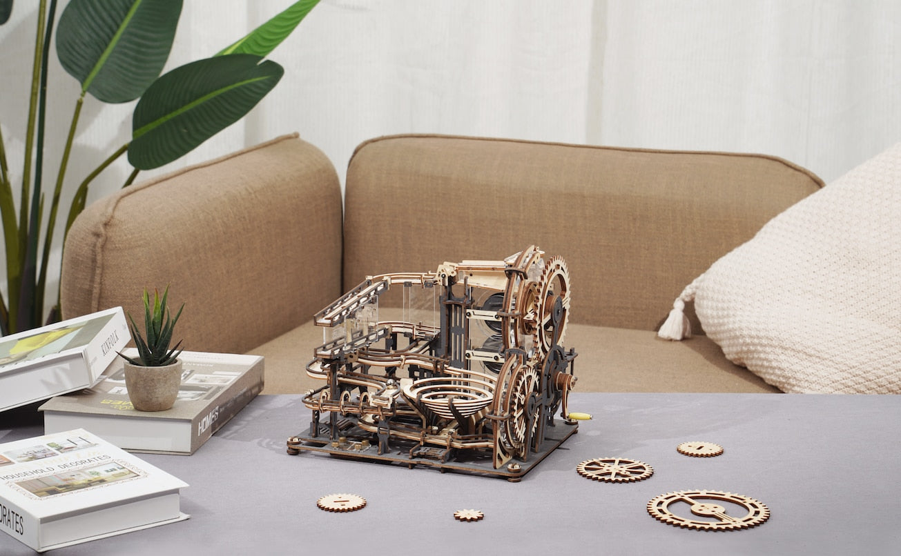 Robotime ROKR Marble Run Educational 3D Wooden Puzzle Iq Puzzle Toys Assembly Model Building Block for Adults/Kids for Gifts