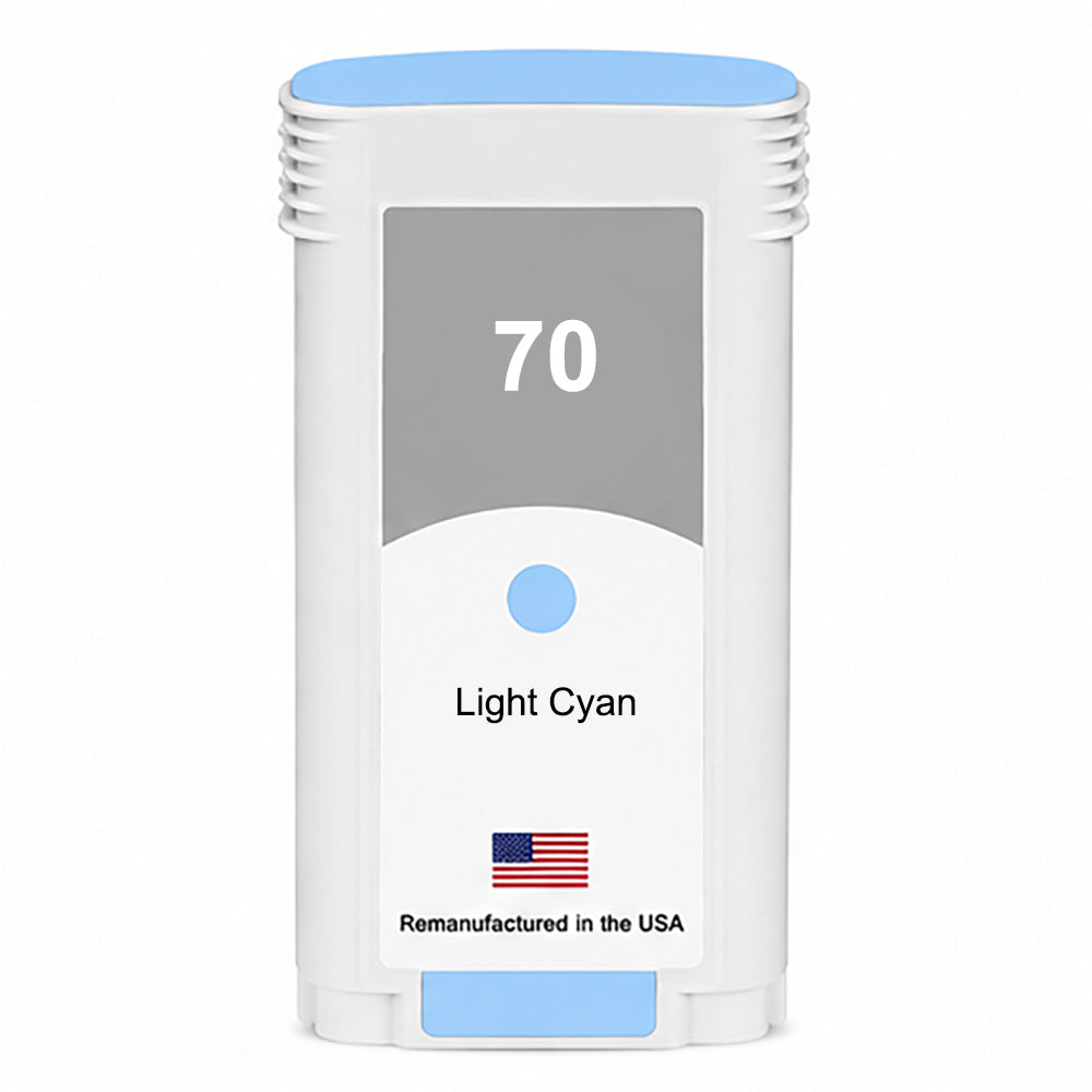 U.S. Remanufactured for HP 70 130-ml (C9390A) Light Cyan Ink Cartridge