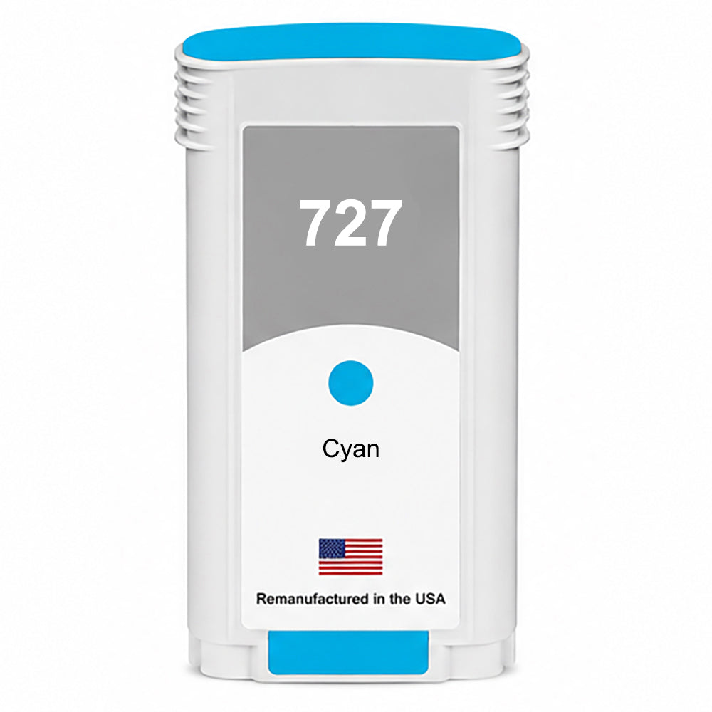 U.S. Remanufactured HP 727 130ml (B3P19A) Cyan Ink Cartridges