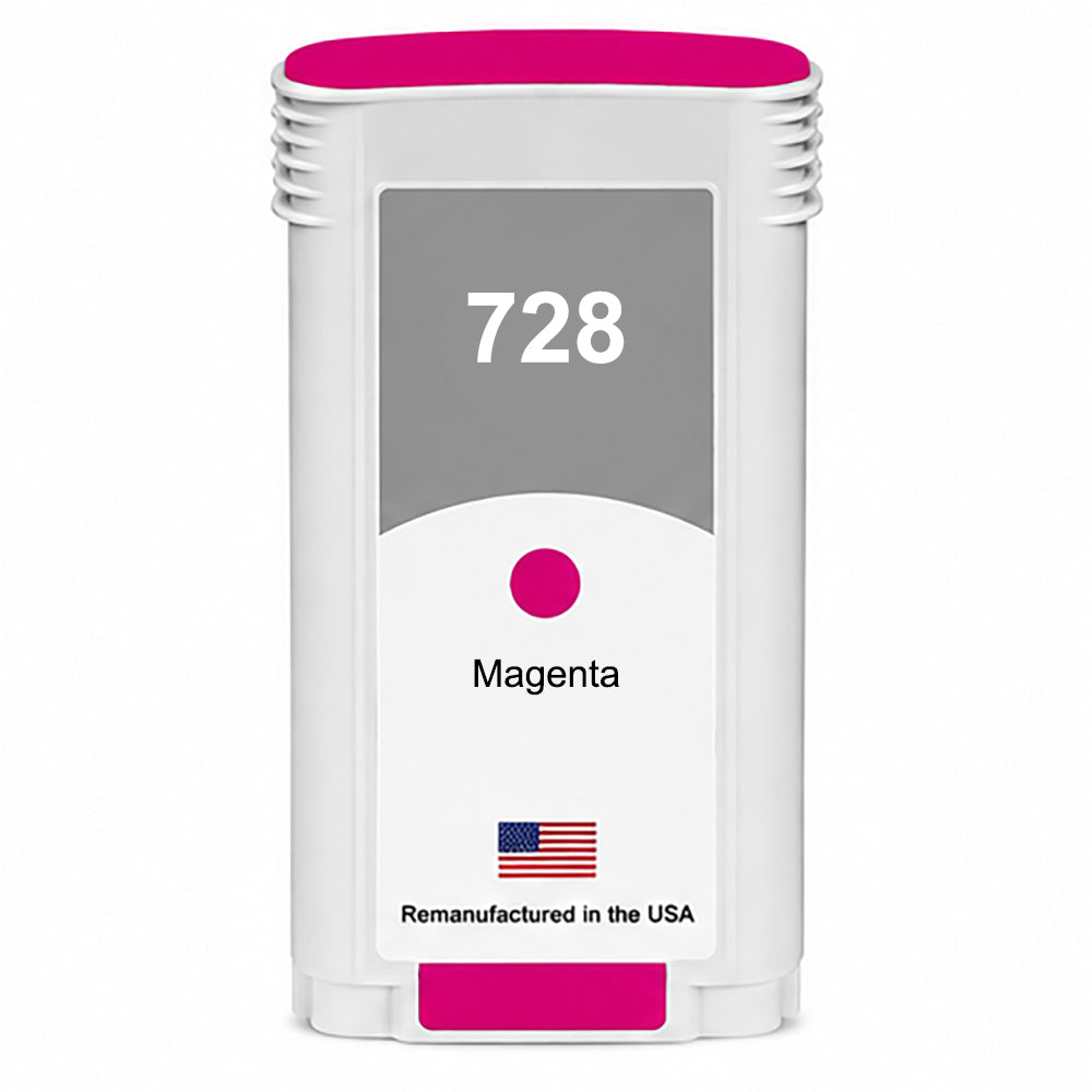 U.S. Remanufactured for HP 728 130ml (F9J66A) Magenta Ink Cartridges