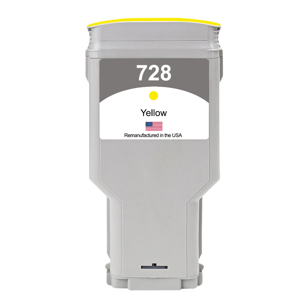 U.S. Remanufactured for HP 728 300ml (F9K15A) Yellow Ink Cartridges