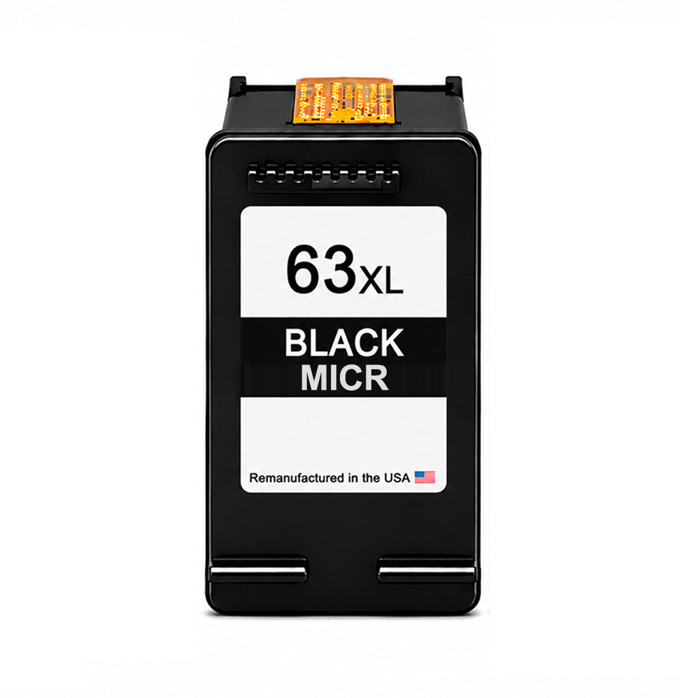 U.S. Remanufactured for HP 63XL (F6U64AN) Black MICR Ink Cartridge