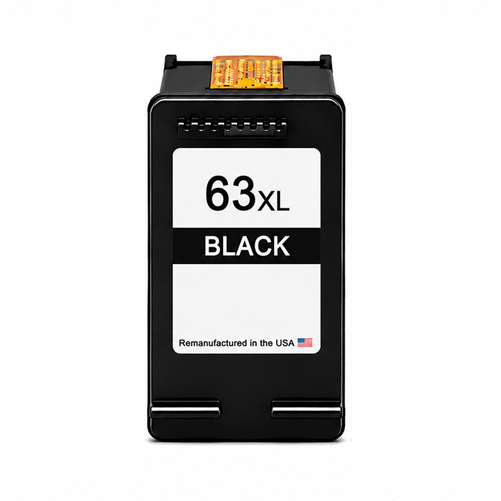 U.S. Remanufactured for HP 63XL (F6U64AN) Black Ink Cartridges