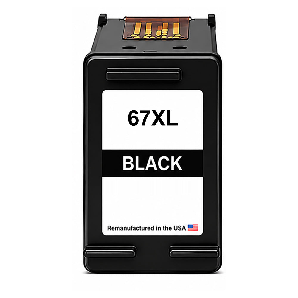 U.S. Remanufactured for HP 67XL (3YM57AN) Black High Yield Ink Cartridge