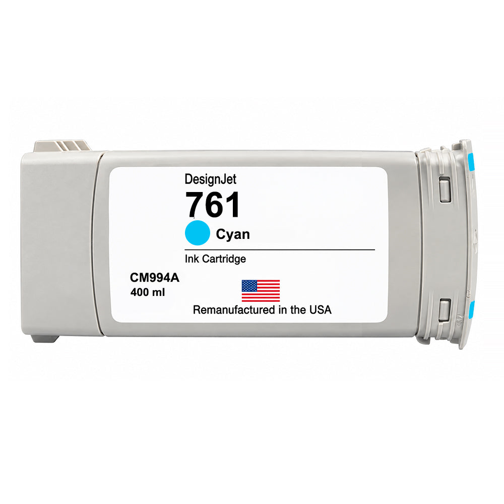 U.S. Remanufactured for HP 761 400ml (CM994A) Cyan Ink Cartridge