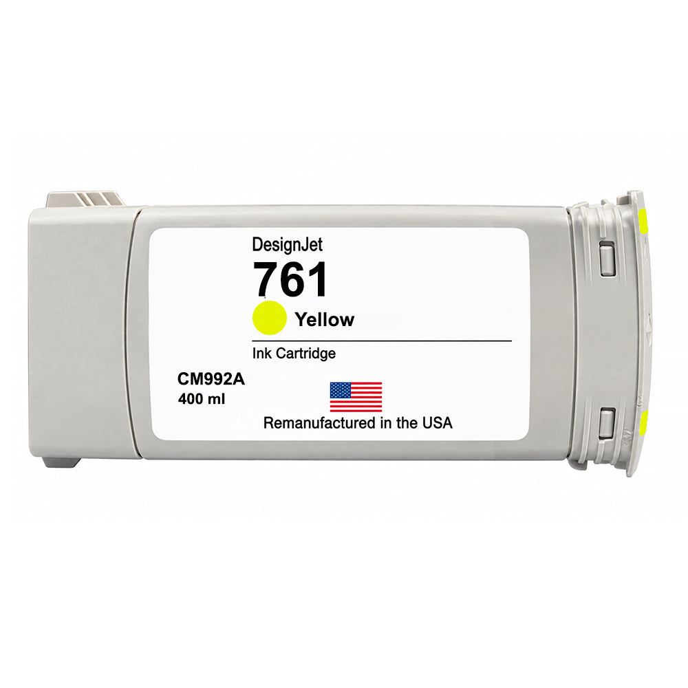 U.S. Remanufactured for HP 761 400ml (CM992A) Yellow Ink Cartridge