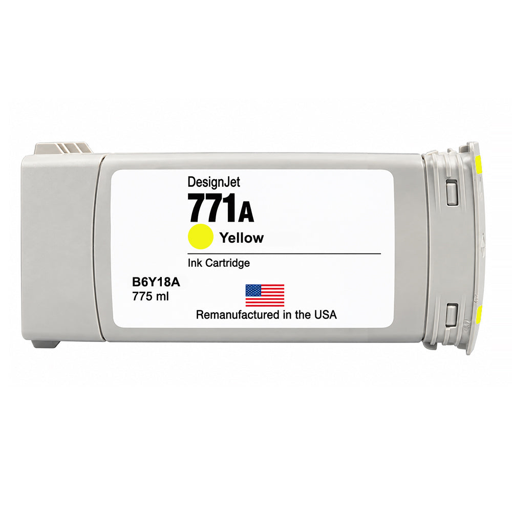 U.S. Remanufactured for HP 771 775ml (B6Y18A) Yellow Ink Cartridge