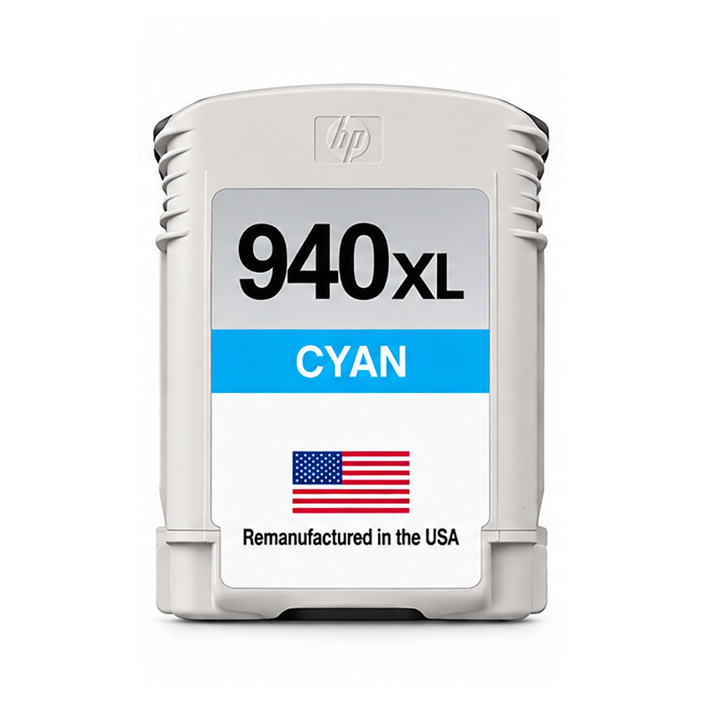 U.S. Remanufactured for HP 940XL (C4907AN) Cyan Ink Cartridge