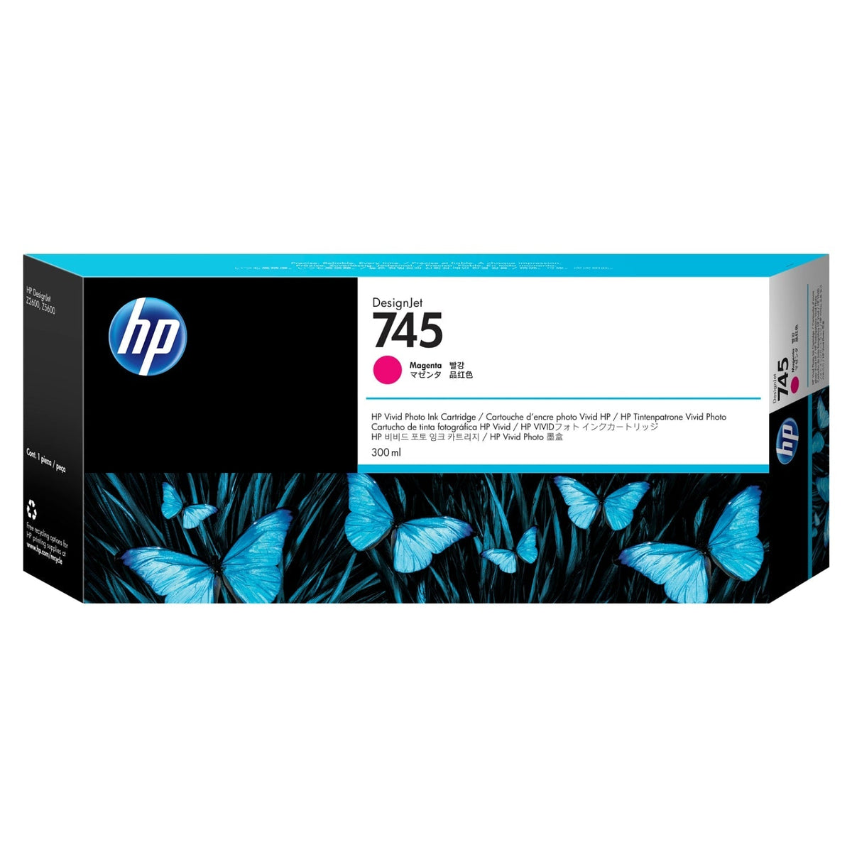 New, Pre-Owned - HP 745 300-ml DesignJet (F9K01A) Magenta Ink Cartridge