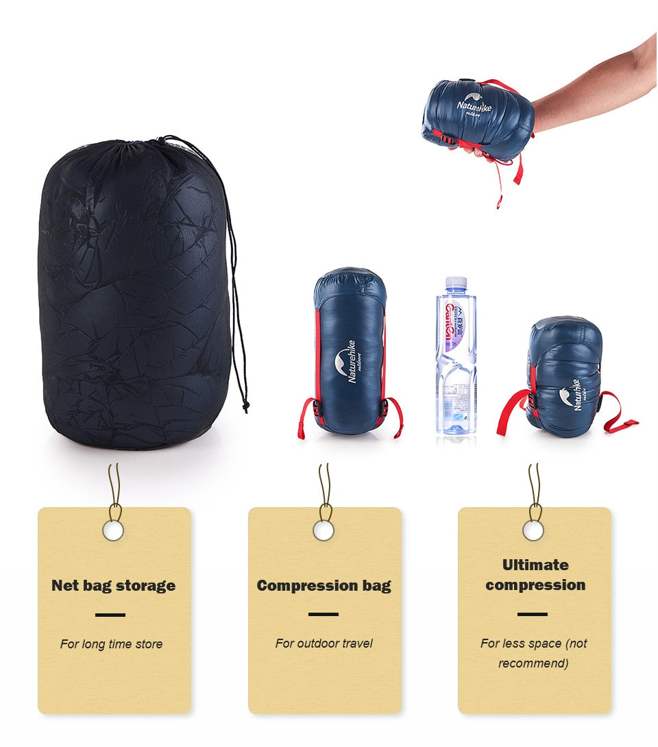 Discover Comfort in Nature: CW280 Ultralight Goose Down Sleeping Bag for Spring Travel, Paired with CWM400 for Ultimate Hiking and Camping Rest