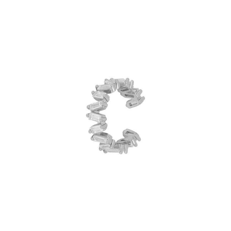 S925 Three-Row Stone Single Earring