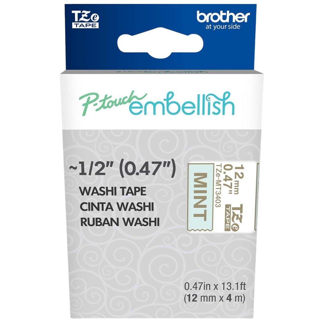 New, Pre-owned, Original Brother P-Touch Embellish Gold Print on Pink Hearts Washi Tape TZeMT3406 ~½” Wide x 13.1’ Long for Use With P-Touch Embellish Ribbon & Tape Printer