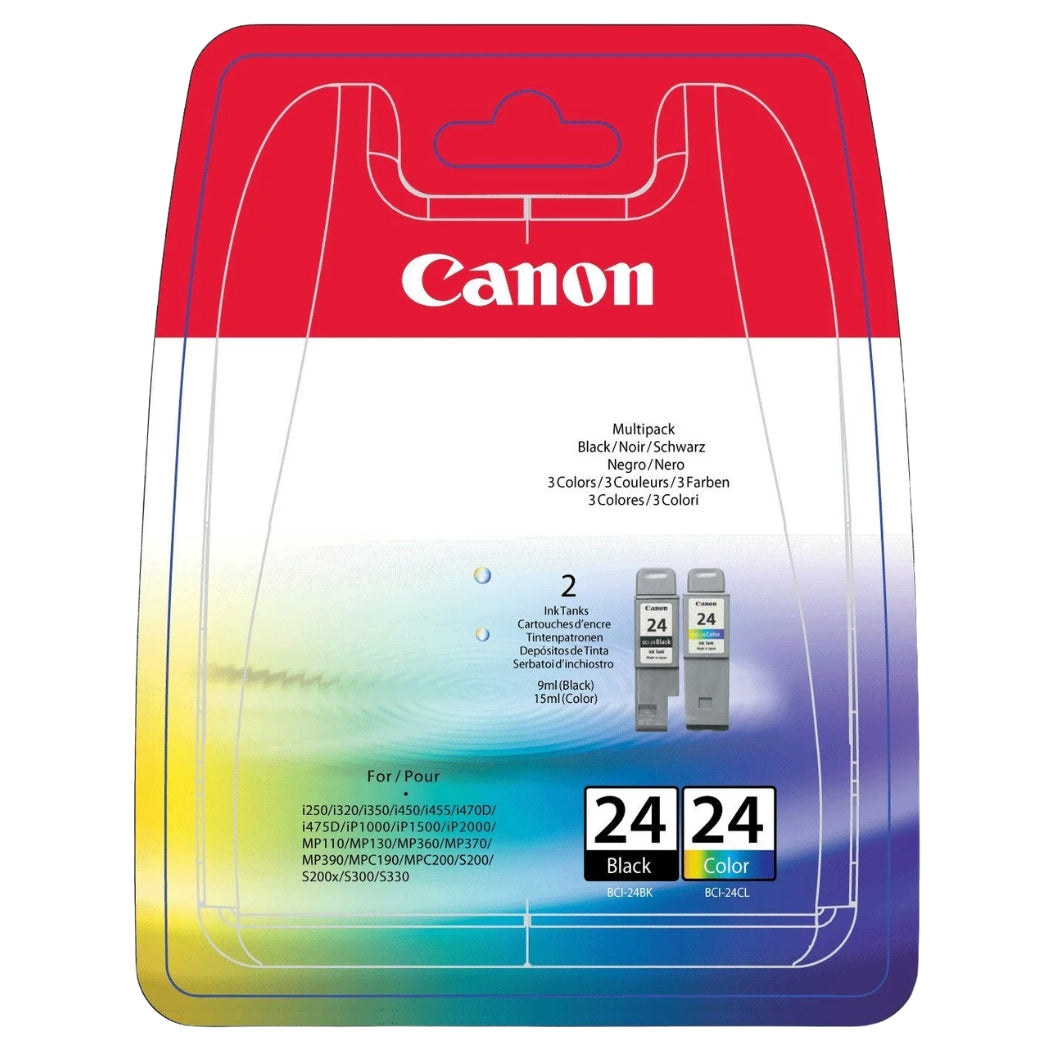 New, Pre-Owned - Canon BCI-24 Black & Color Ink Cartridge, 6881A064