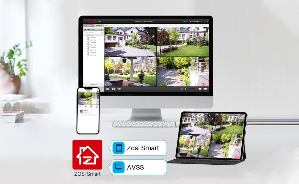 ZOSI 8 Channel H.265+ TVI 4-IN-1 DVR 1080p Security CCTV DVR 8CH Mini Hybrid HDMI DVR Support Analog/AHD/TVI/CVI Camera