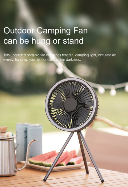 10000mAh 4000mAh Camping Fan Rechargeable Desktop Portable Circulator Wireless Ceiling Electric Fan with Power Bank LED Lighting