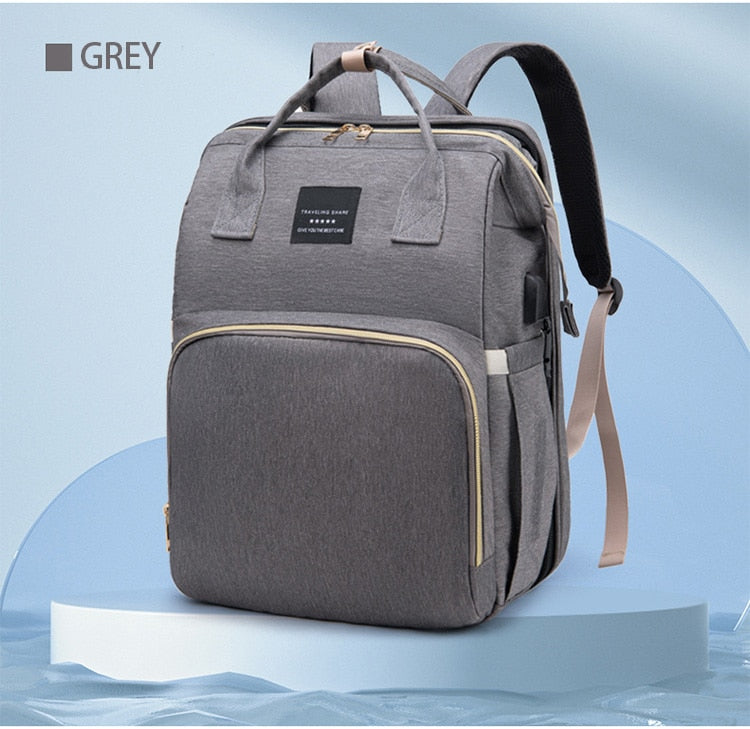 Lightweight Portable Folding Crib Bed Mommy Bag - Large-capacity Baby Backpack for Moms on the Go