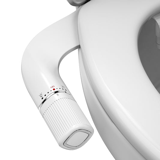 Dual Nozzle Bidet Non-Electric Toilet Attachment with Adjustable Water Pressure and Brass Inlet