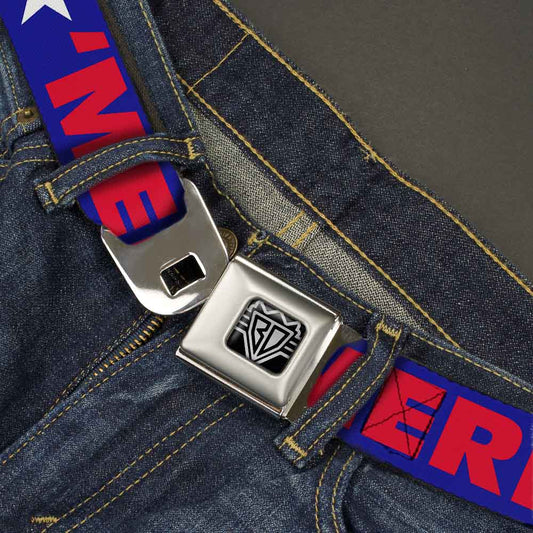 'MERICA Star USA Seatbelt Belt – World Cup 2026 Fan Gear (Blue/Red/White)