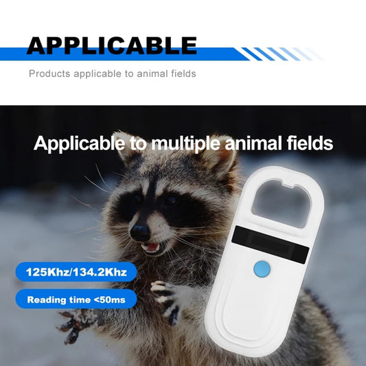 Pet RFID ID Reader Card ID Reader 125kHz 134kHz ISO 11784 11785 FDX-B ID64 Rechargeable Animal Chip ID Scanner Microchip Scanner