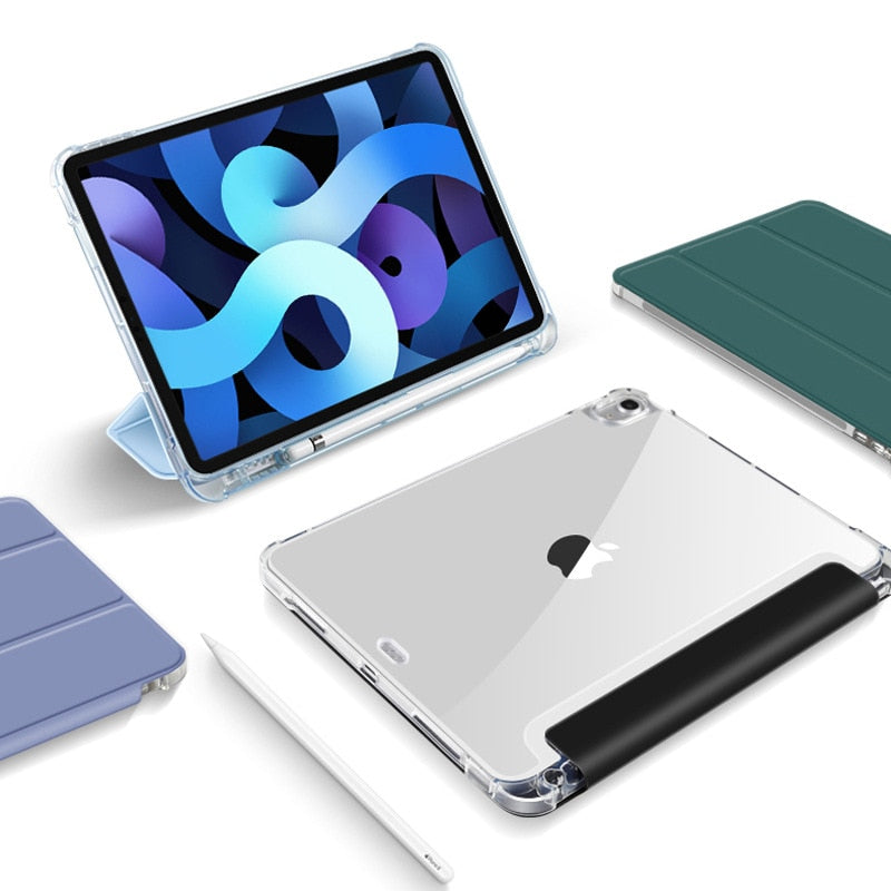 Trifold Tablet Holder Case with Pen Slot for Apple iPad Air 5 2022 / Pro 11 2021 / iPad Mini 6