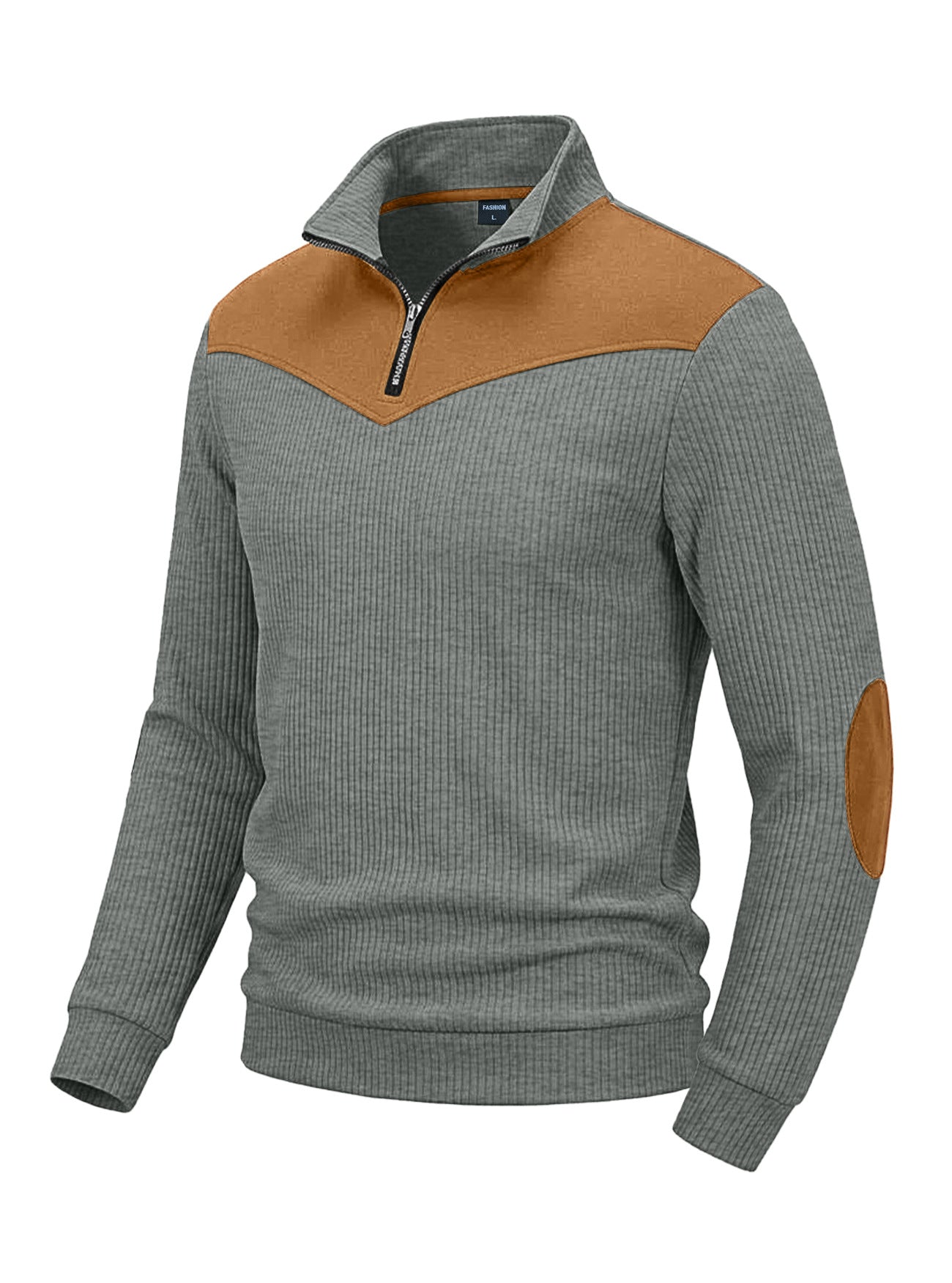 Mens Stand-Neck Hoodie Long-Sleeve Sweatshirt
