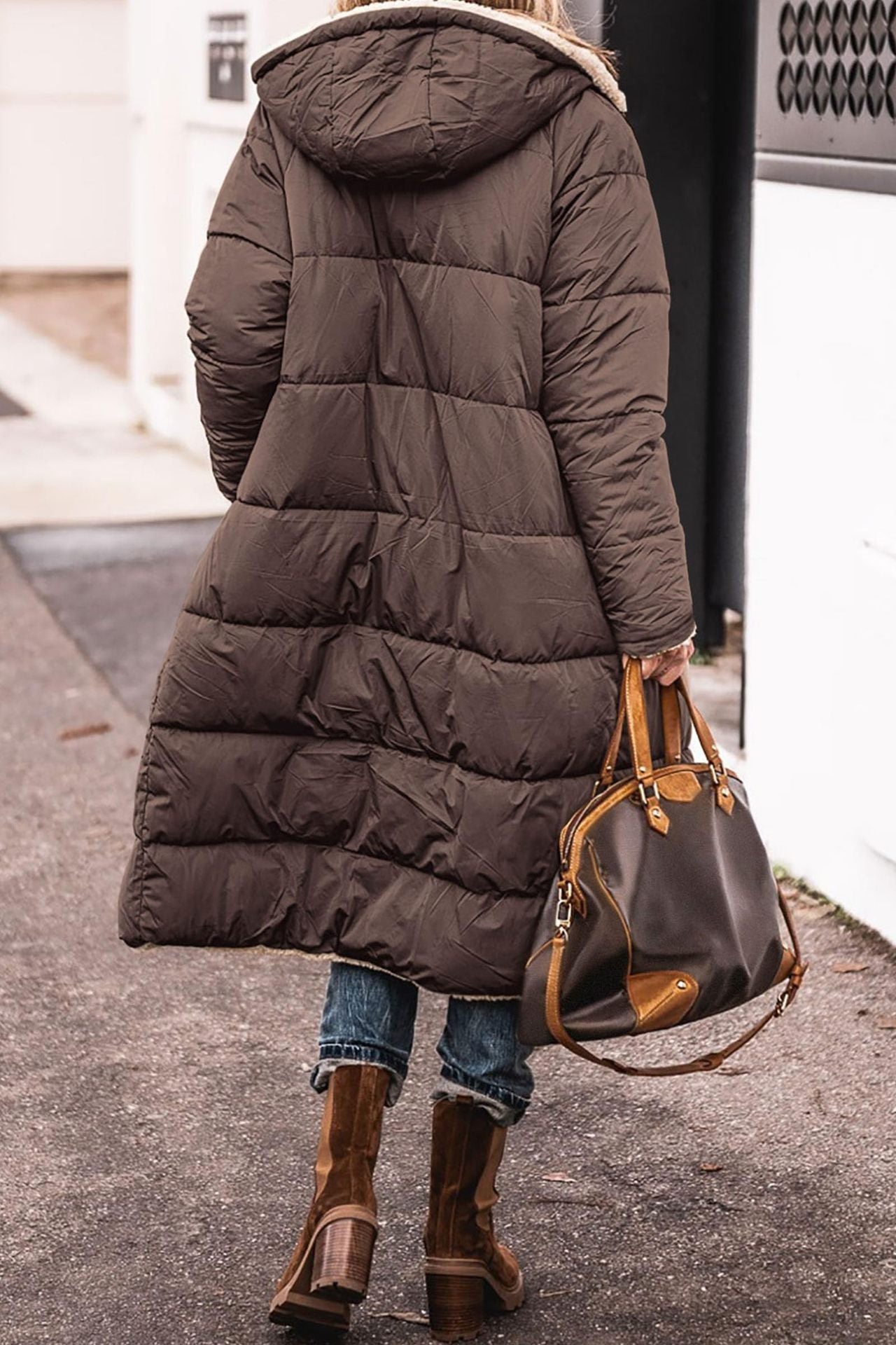 Long-sleeve Thermal Cardigan Hooded Cotton-padded Coat Mid-length
