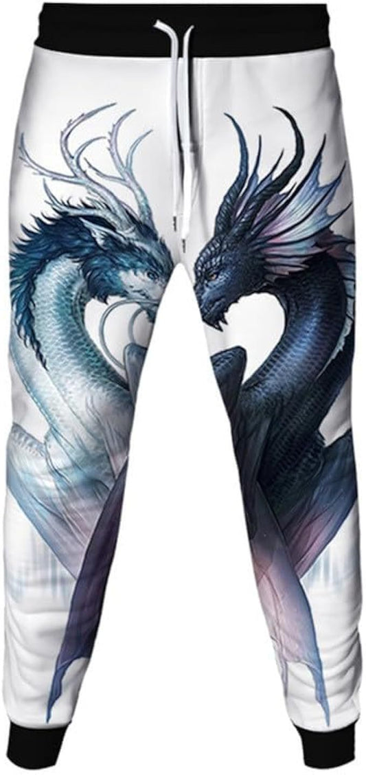 European American 3D Digital Printing Loose Couple Pants
