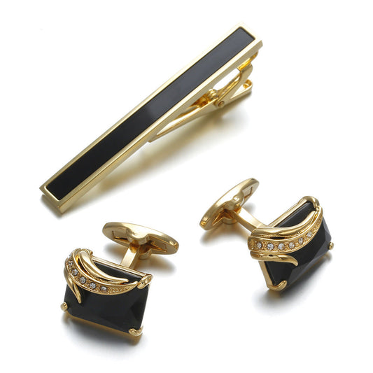 Gold Fashion Tie Clip Cufflinks